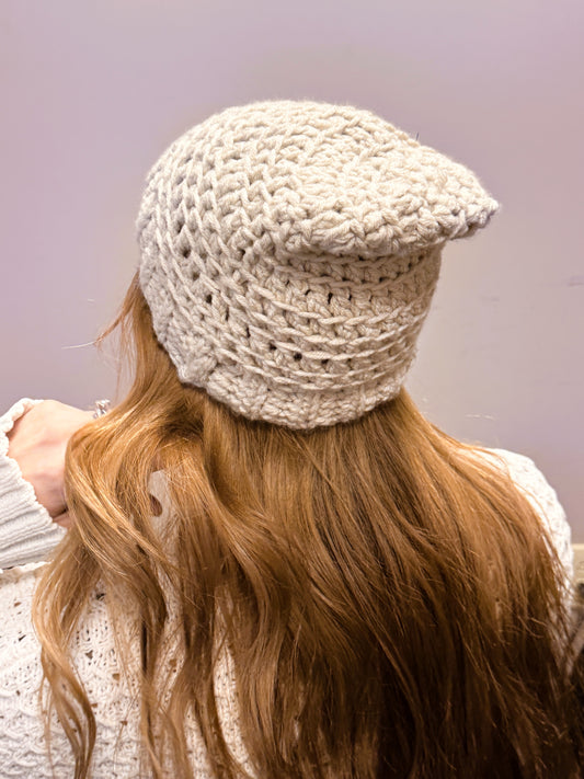 Beige Slouch Beanie
